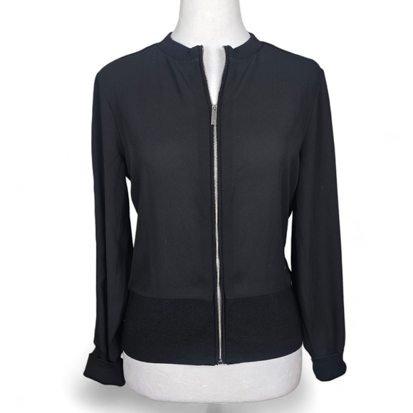 Ted Baker Jackets & Blazers - Ted‎ Baker Black Knit Trim Bomber Jacket Size 4